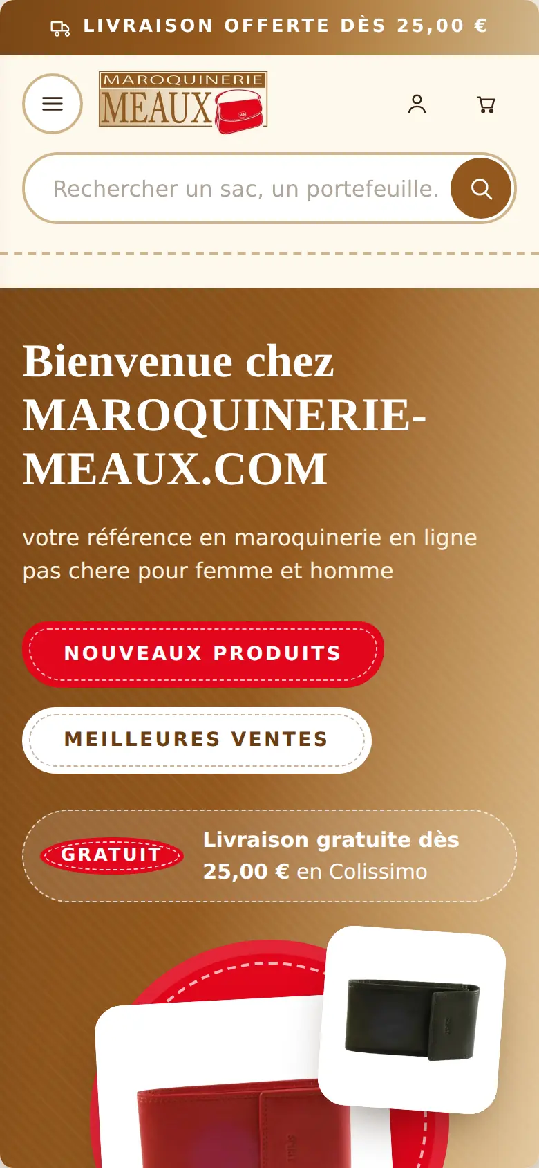 Accueil sur téléphone, après la refonte