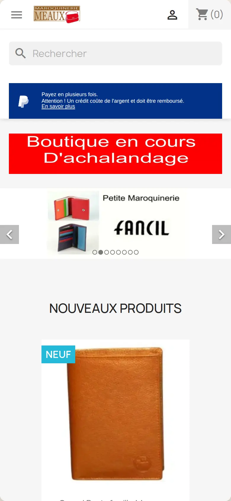 Accueil sur téléphone, avant la refonte