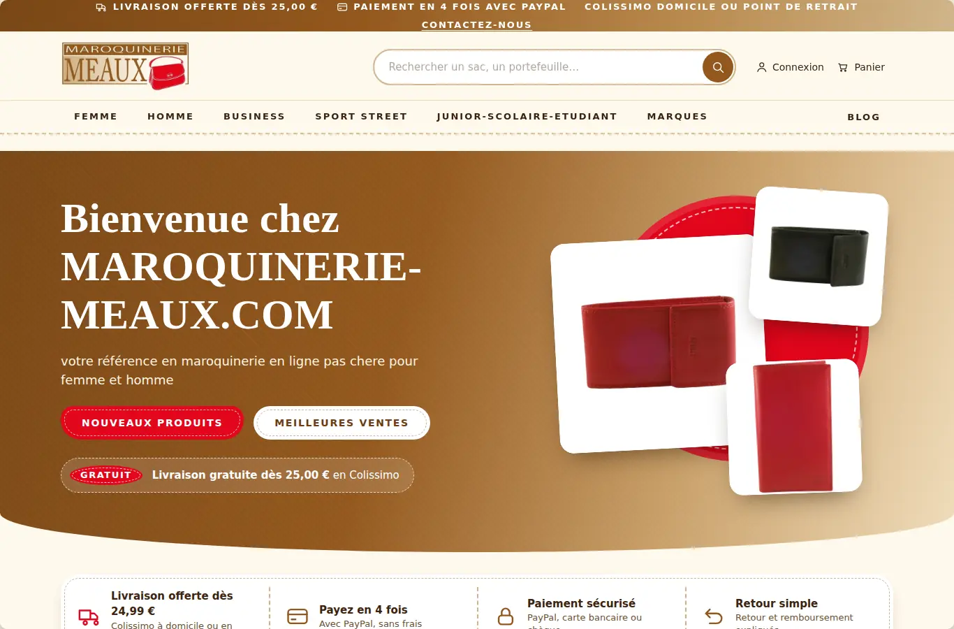 Accueil sur ordinateur, après la refonte