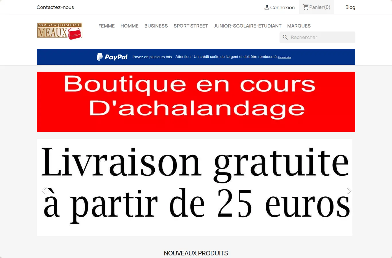 Accueil sur ordinateur, avant la refonte