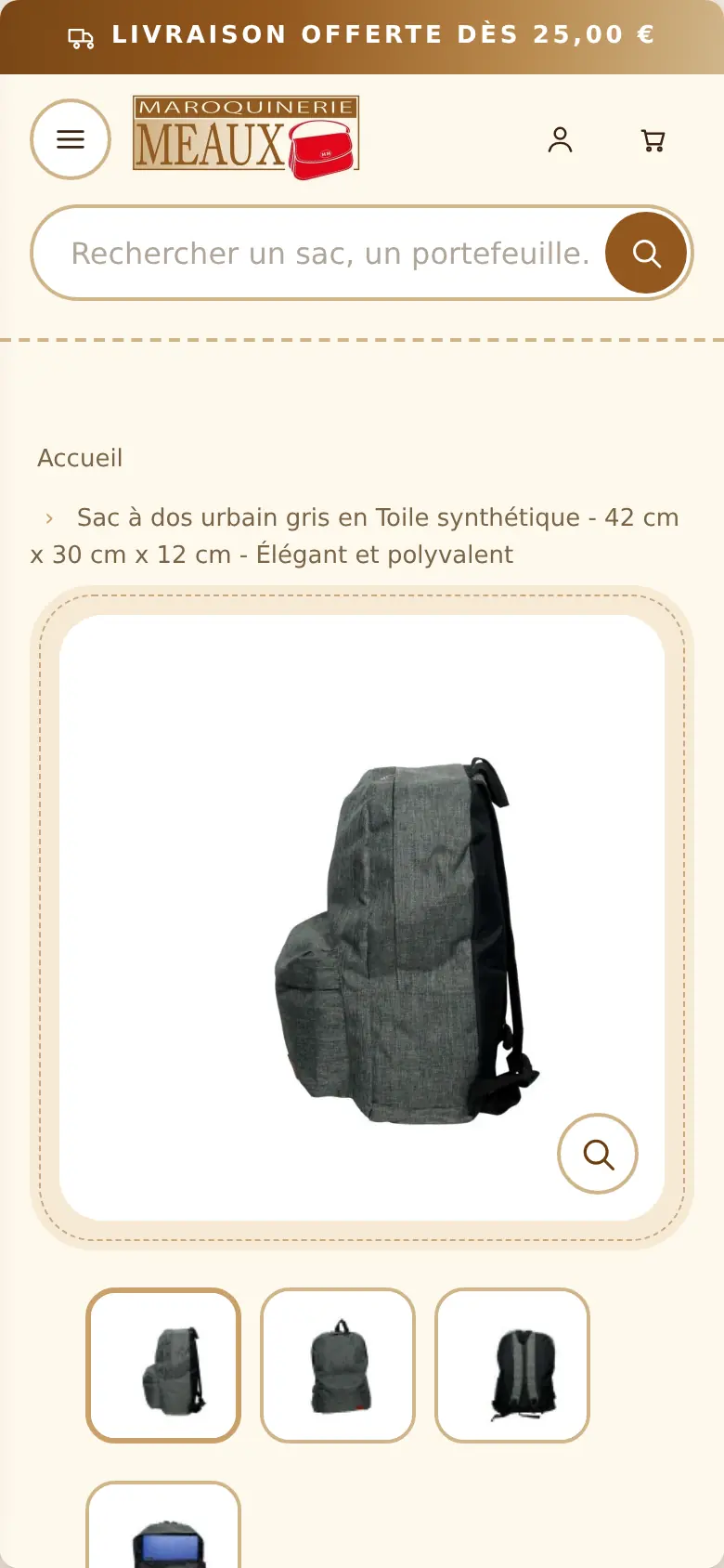 Fiche produit sur téléphone, après la refonte